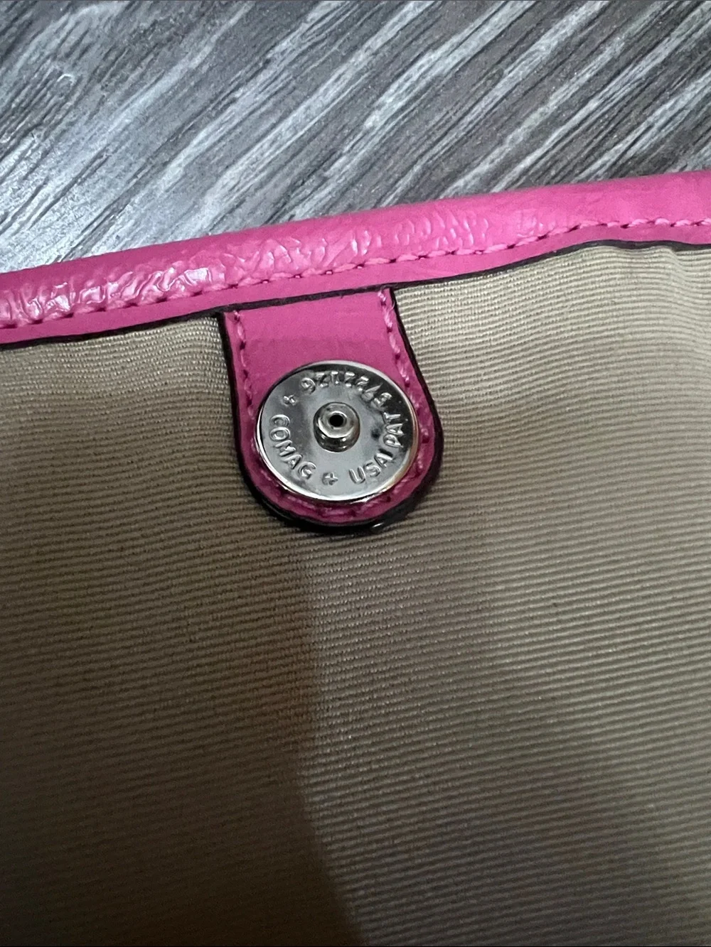 Coach Brown Signature Canvas Backpack with Pink Trim